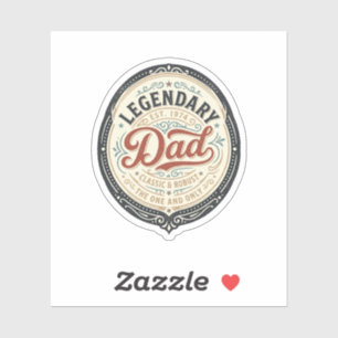 Legendäres Vintage-T-Shirt-Design mit Gravur für V Aufkleber