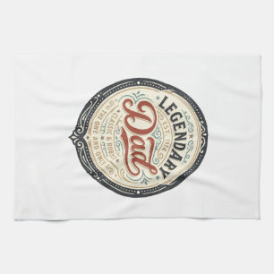 Legendäres Vintage-T-Shirt-Design mit Gravur für V Geschirrtuch