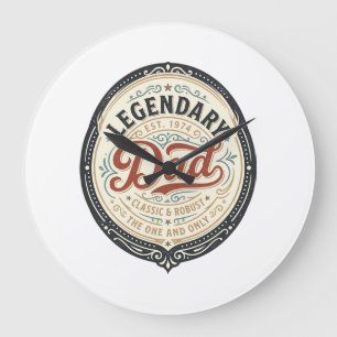 Legendäres Vintage-T-Shirt-Design mit Gravur für V Große Wanduhr