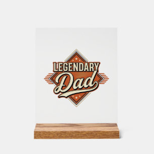 Legendäres Vintage-T-Shirt-Design mit Vater-Gravur Acrylschild