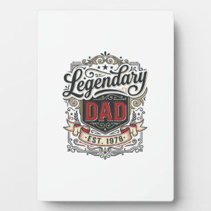 Legendäres Vintage-T-Shirt-Design mit Vater-Gravur Fotoplatte