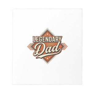 Legendäres Vintage-T-Shirt-Design mit Vater-Gravur Notizblock