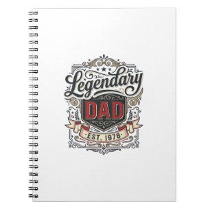 Legendäres Vintage-T-Shirt-Design mit Vater-Gravur Notizblock