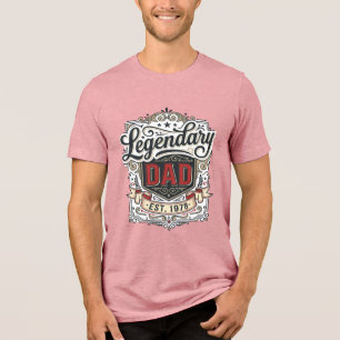 Legendäres Vintage-T-Shirt-Design mit Vater-Gravur Tri-Blend Shirt