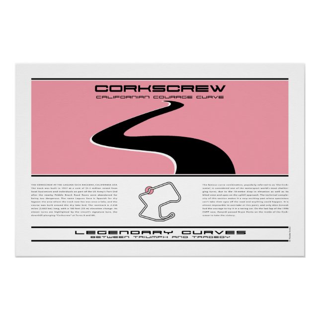 Legendary Curves, Corkscrew, Laguna Seca Poster (Vorderseite)