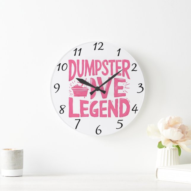 Legendary Dumpster Dive Enthusiast Große Wanduhr (Zuhause)
