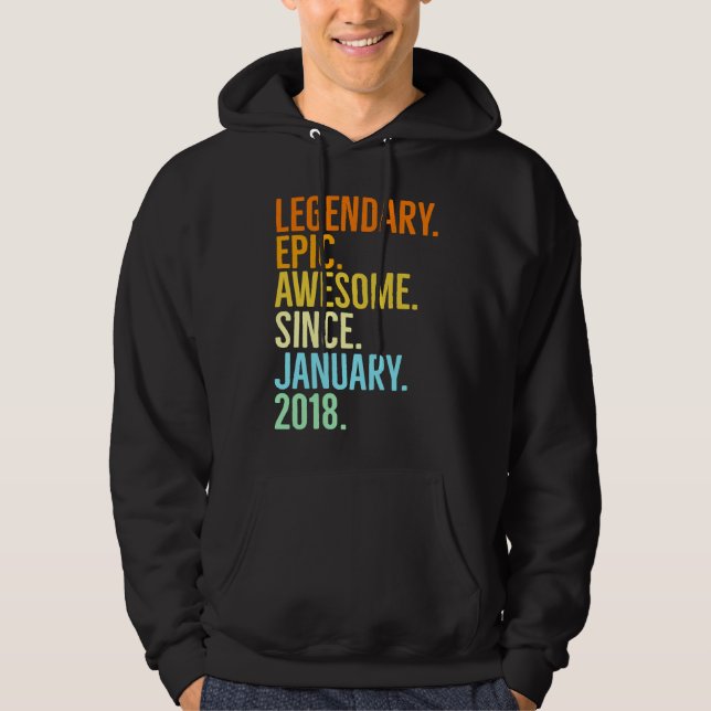 Legendary epic awesome since January 2018 vintage  Hoodie (Vorderseite)