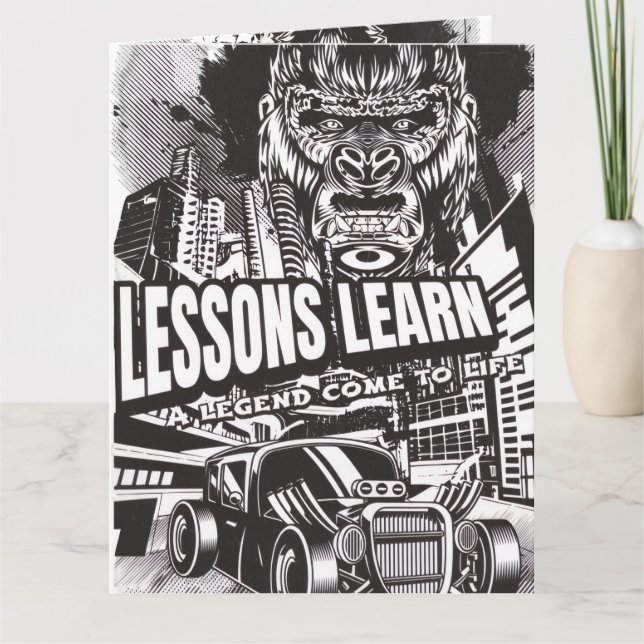 LEGENDARY GORILLA LESSONS LEARN GREETING CARD  KARTE (Vorderseite)