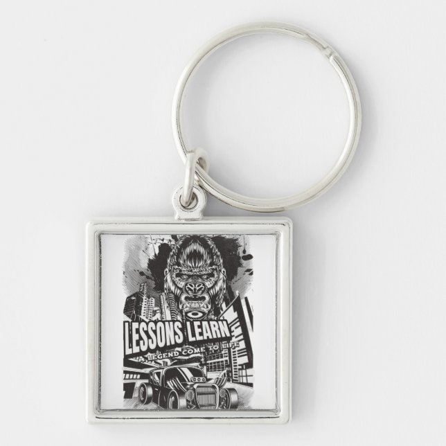 Legendary Gorilla Lessons Learn Keychain Schlüsselanhänger (Vorne)