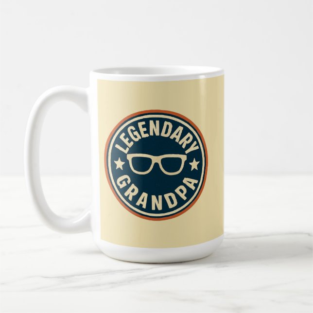 legendary grandpa retro badge kaffeetasse (Links)