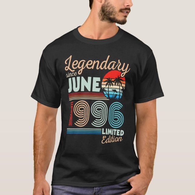 Legendary June 1996 Happy Birthday 26 Years Old Lt T-Shirt (Vorderseite)
