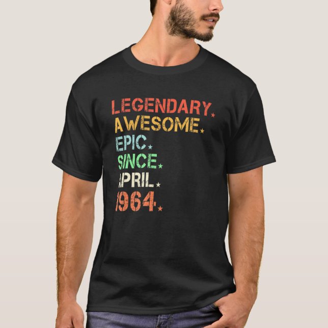 Legendary Phantastisch Epic Seit April 1964 Retro  T-Shirt (Vorderseite)