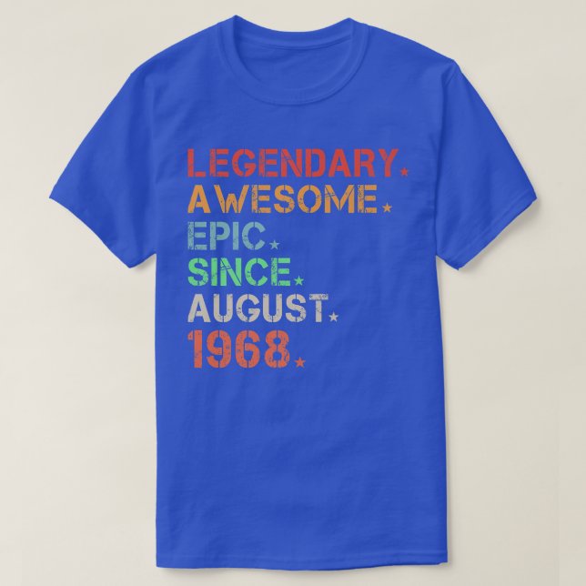Legendary Phantastisch Epic Seit August 1968 Retro T-Shirt (Design vorne)