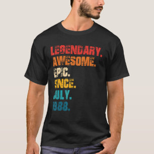 Legendary Phantastisch Epic Seit Juli 1988 Retro S T-Shirt