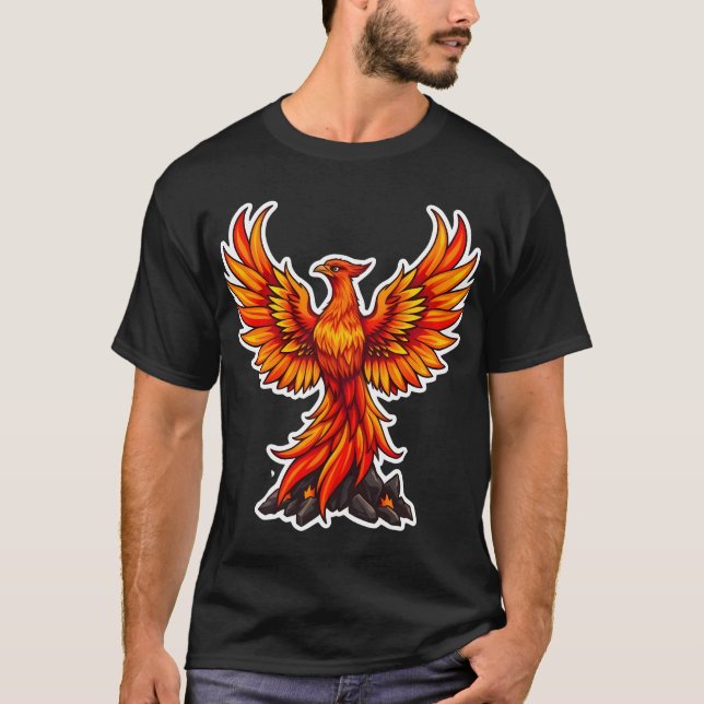 Legendary Phoenix - Firebird Vector Art T-Shirt. T-Shirt (Vorderseite)