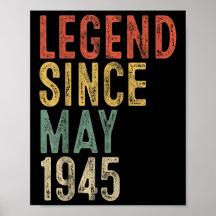 Legende 1945 80. Geburtstagsgeschenke Für Männer F Poster