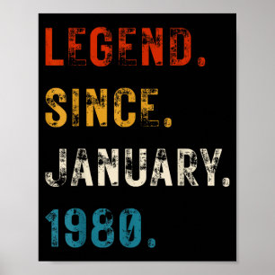 Legende 1980 46. Geburtstagsgeschenke Für Männer F Poster