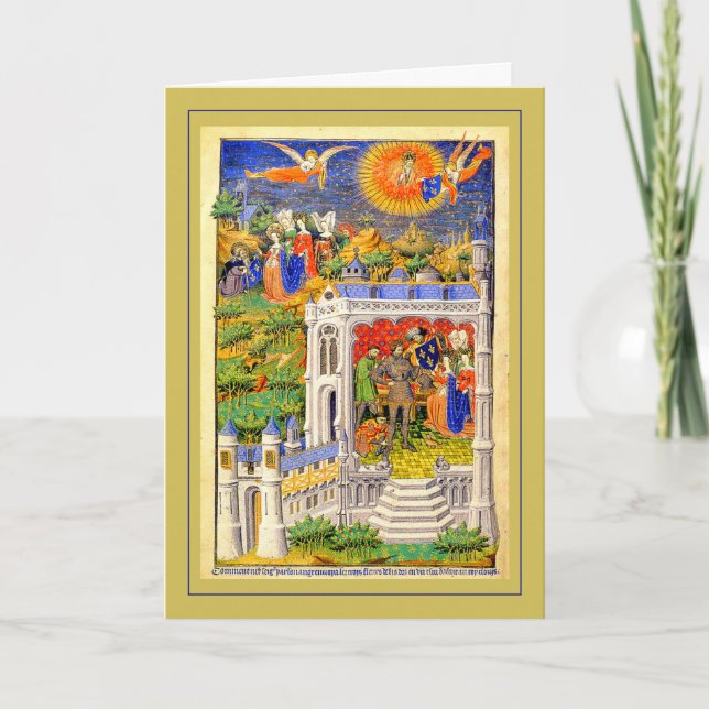 Legende der französischen Gold-Lilie Feiertagskarte (Vorderseite)