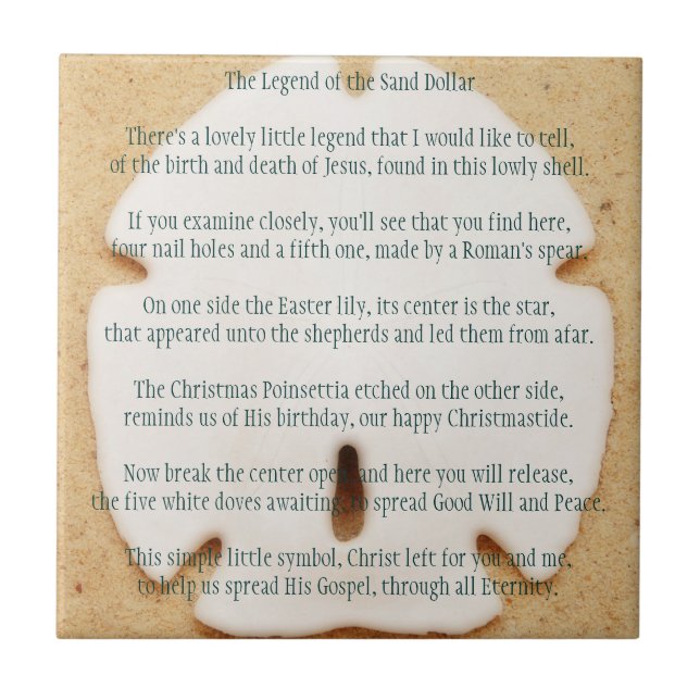 Legende des Sand-Dollars Fliese (Vorderseite)