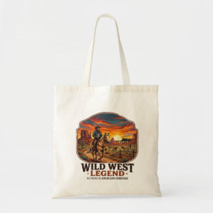 Legende des Wilden Westens Vintage-Cowboy-Sonnenun Tragetasche