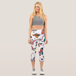 Legende Design - farbenfrohe Schmetterlinge Capri Leggings