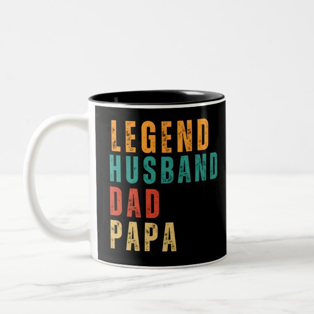 Legende Ehemann Papa Papa Retro Zweifarbige Tasse (Links)
