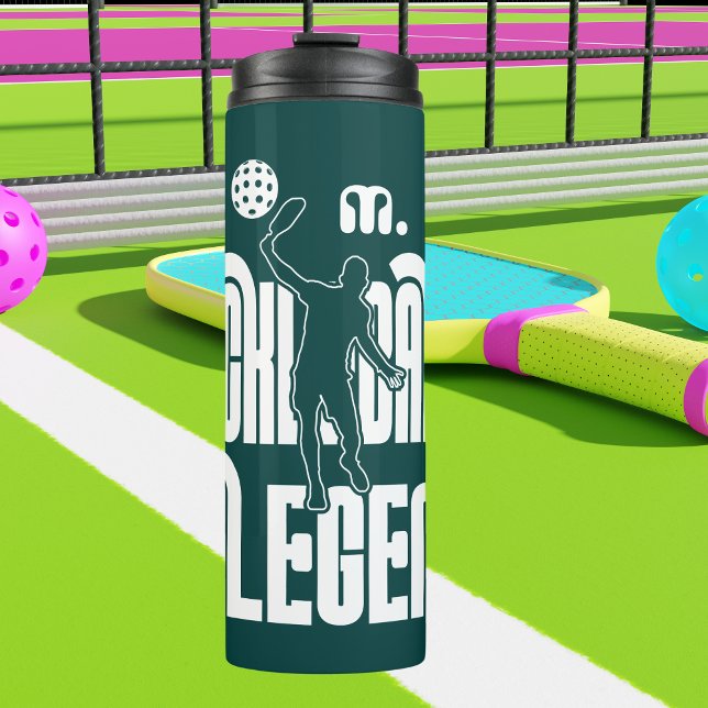 Legende für grüne Monogramm-Pickleball Thermosbecher (Von Creator hochgeladen)