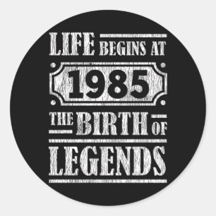 Legende, geboren 1985 Retro-Vintage-Geschenk zum G Runder Aufkleber