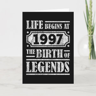 Legende, geboren 1997, Retro-Vintage-Geburtstagsge Karte