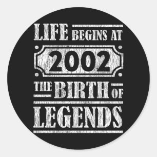 Legende, geboren 2002 Retro-Vintage-Geschenk zum G Runder Aufkleber