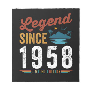 Legende seit 1958 Geburtstag Retro Vintage Notizblock
