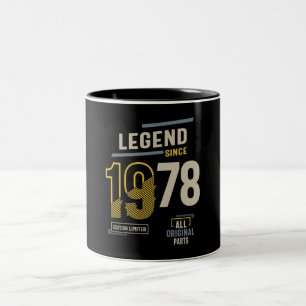 Legende seit 1978 45 Geburtstag Zweifarbige Tasse