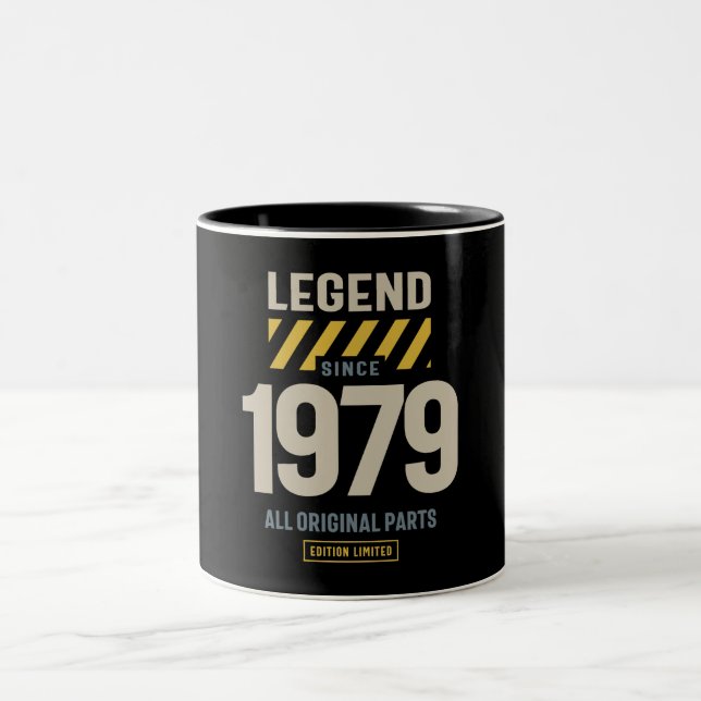 Legende Seit 1979 44. Geburtstag Zweifarbige Tasse (Mittel)
