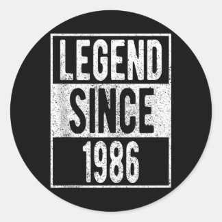 Legende seit 1986 T-Shirt 36 Jahre alte Geschenke Runder Aufkleber