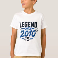 Legende seit 2010 15. Geburtstags-Teen-T-Shirt