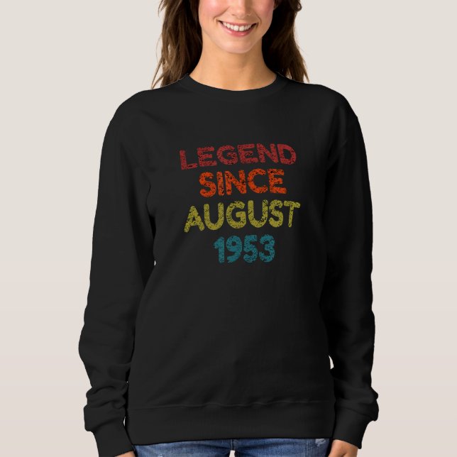 Legende seit August 1953 Retro Geburtstag Sweatshirt (Vorderseite)