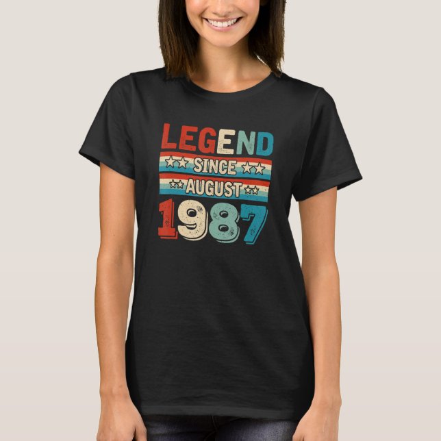 Legende seit August 1987 Retro 35 Jahre alt 35th B T-Shirt (Vorderseite)