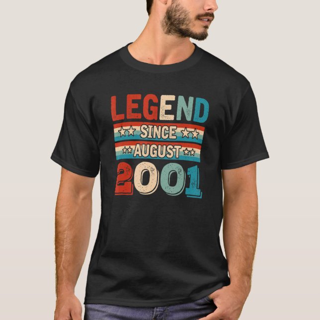 Legende seit August 2001 Retro 21 Jahre alt 21th B T-Shirt (Vorderseite)