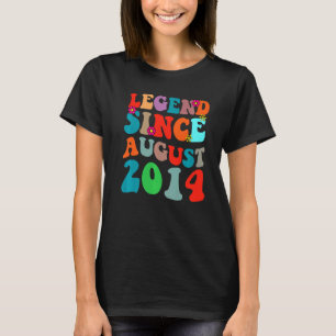 Legende Seit August 2014 Vintag Geburtstag Retro V T-Shirt