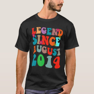 Legende Seit August 2014 Vintag Geburtstag Retro V T-Shirt