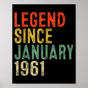 Legende seit Januar 1961 65. Geburtstagsgeschenke  Poster