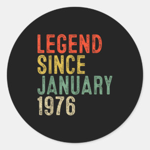 Legende seit Januar 1976 50. Geburtstagsgeschenke Runder Aufkleber