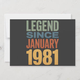 Legende seit Januar 1981 Retro-Geburtstag Klassike Magneteinladung