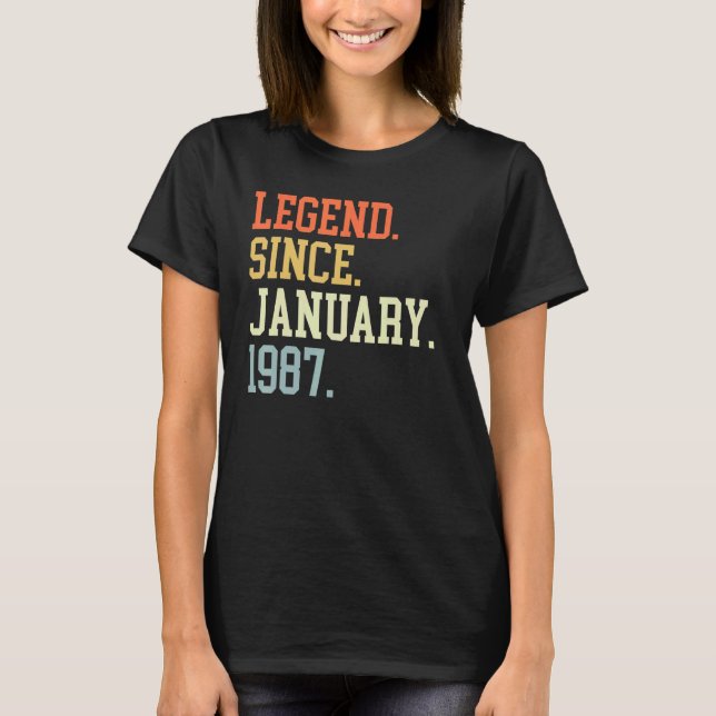 Legende seit Januar 1987 für Männer Frauen 19. Jan T-Shirt (Vorderseite)