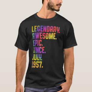 Legende seit Juli 1957 Gefärbte Krawatte 66 Jahre T-Shirt