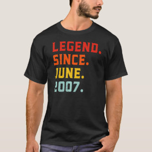Legende Seit Juni 2007 15. Geburtstag Vintag 15 Ye T-Shirt