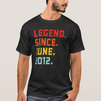 Legende Seit Juni 2012 10. Geburtstag Vintag 10 Ye T-Shirt