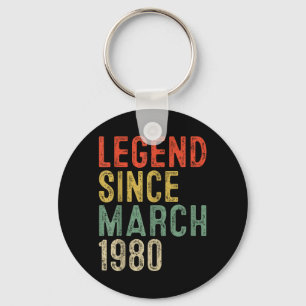Legende seit März 1980 46. Geburtstag 46 Jahre alt Schlüsselanhänger