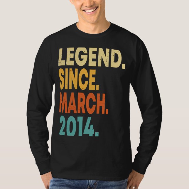 Legende seit März 2014 Boy Girl 9 Jahre alt 9th B T-Shirt (Vorderseite)