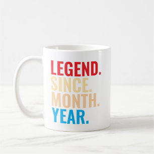 Legende seit Monat Jahr benutzerdefinierter Geburt Kaffeetasse